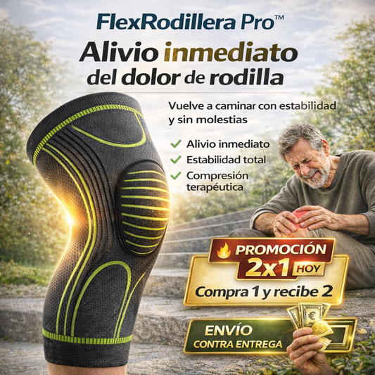 🔥 FlexRodillera Pro™ | Rodillera Compresiva 2x1 - Alivio Inmediato del Dolor de Rodilla y Máximo Soporte | Promoción Limitada 🎁